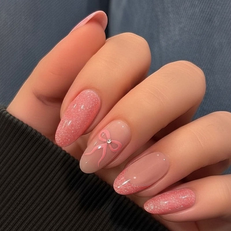 Nail art set with elegant bows and glitter Stornfield