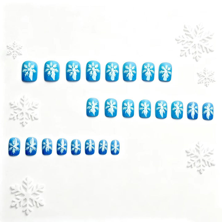Artificial nails with sparkling winter flake design Stornfield