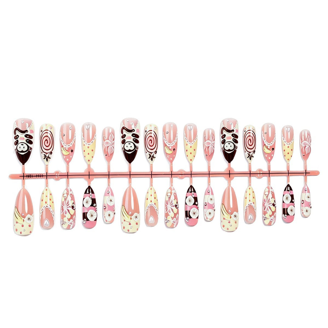 Artistic Chocolate-Inspired Press-On Nail Set Stornfield