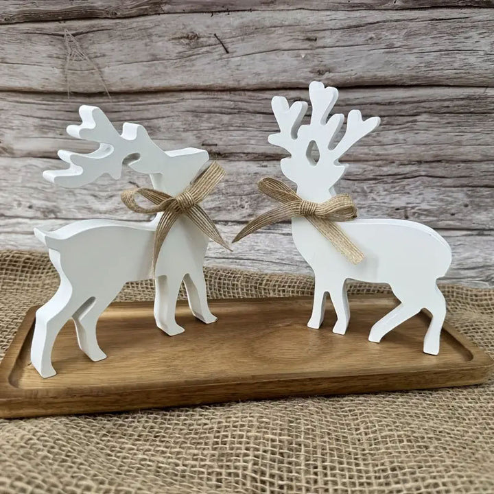 Decorative Wooden Reindeer Figurines