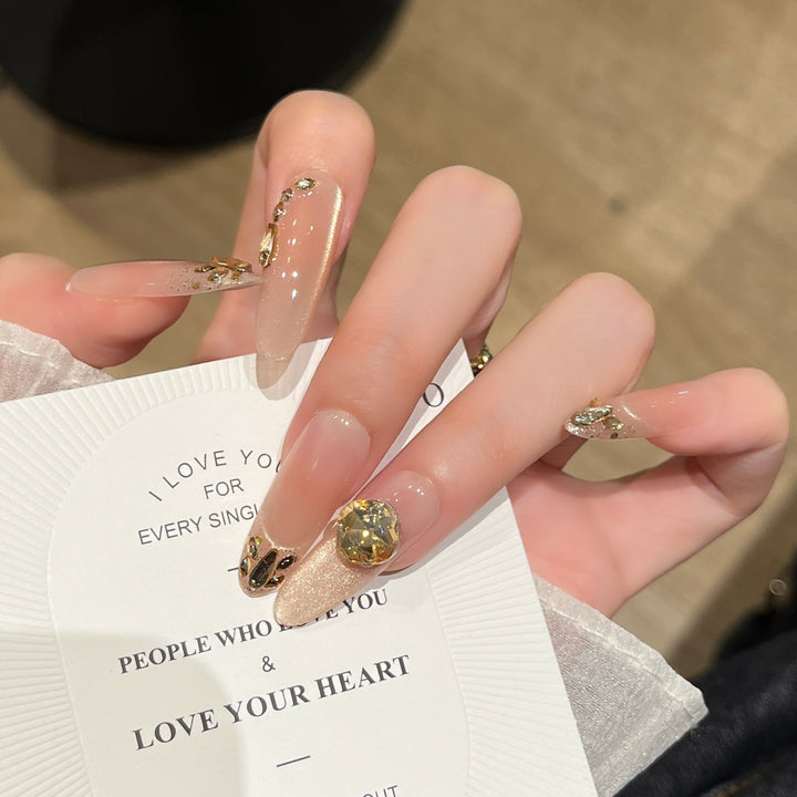 Elegant Glitter-Embellished Press-On Nail Extensions Stornfield