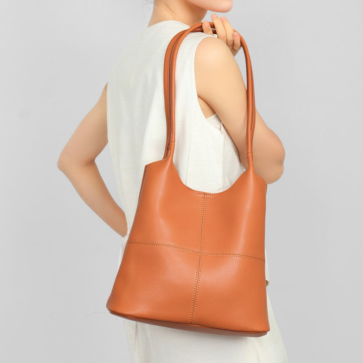 Sculpted Triangle-Base Shoulder Tote with Extended Dual Straps