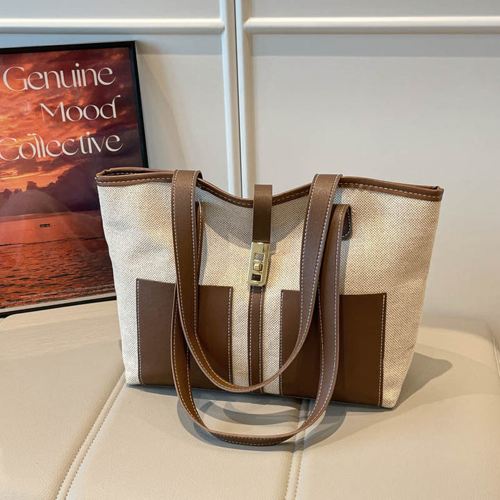 Stylish Canvas Tote Bag with Elegant Accents