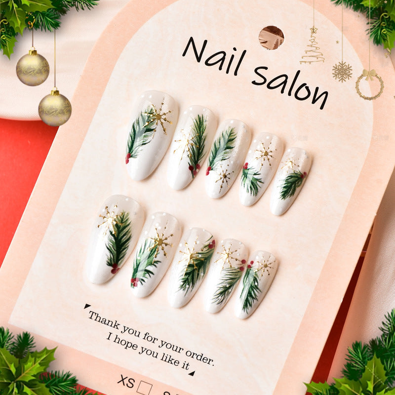 Festive Botanical Press-On Nail Art Stornfield