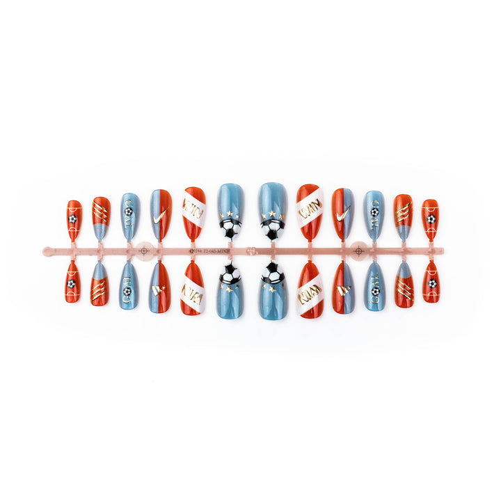 Sports-Themed Press-On Nail Art Set