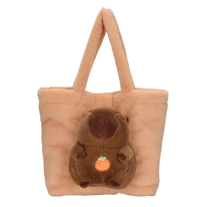 Plush Tote Bag with Large Interior Compartment and Cute Animal Design Stornfield