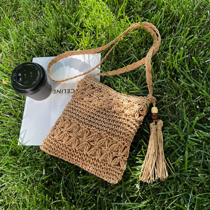 Hand-knotted macrame bag with special wave pattern Stornfield