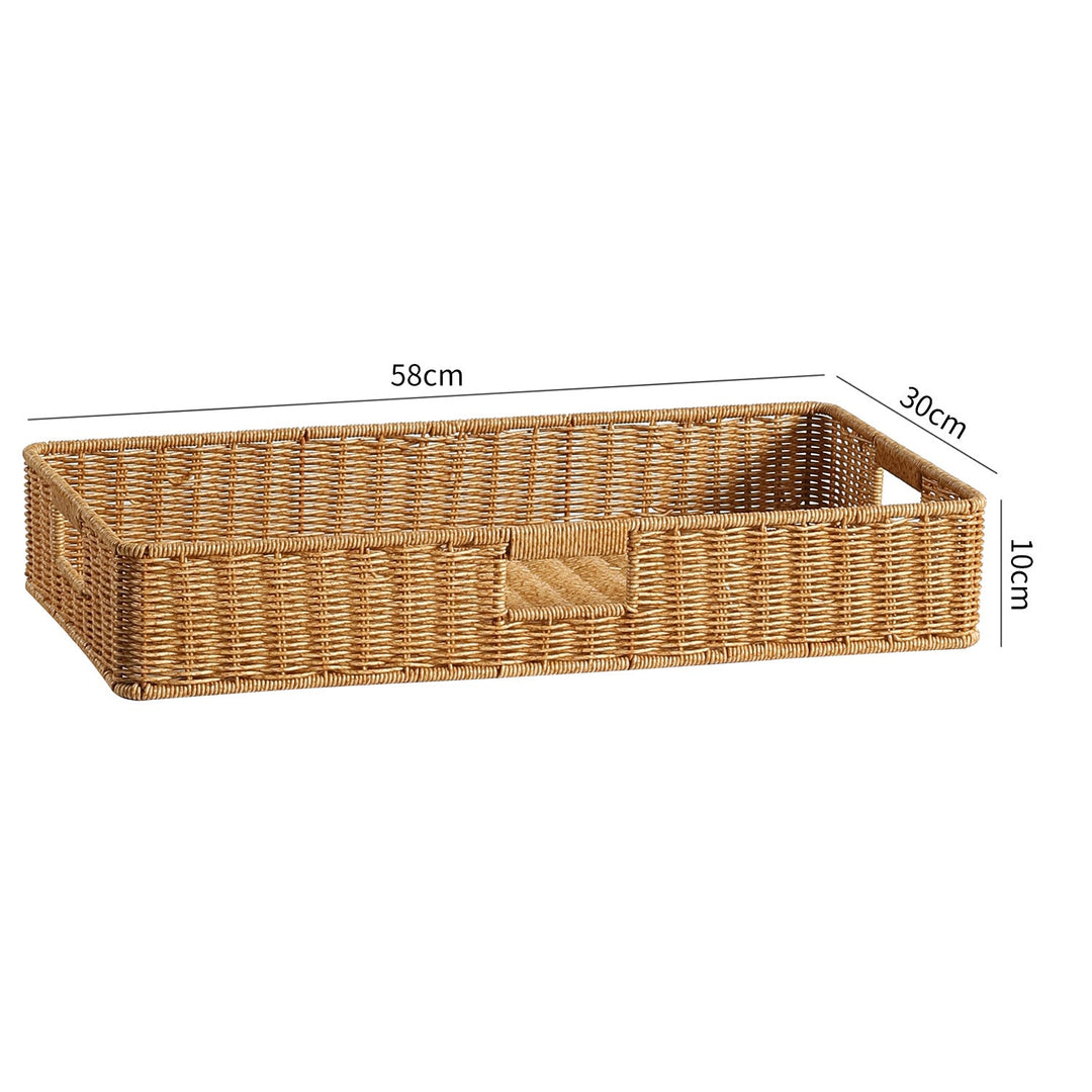 Handwoven Rectangular Storage Basket with Cut-Out Handles Stornfield