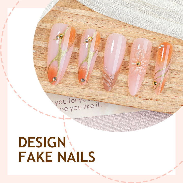 Nail art set with floral designs and glitter accents Stornfield