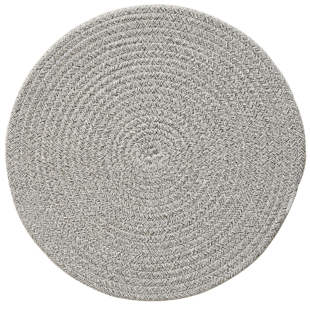 Braided round table mat made of cotton rope and sea grass with spiral structure Stornfield