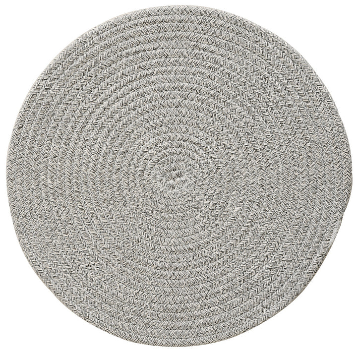 Braided round table mat made of cotton rope and sea grass with spiral structure Stornfield