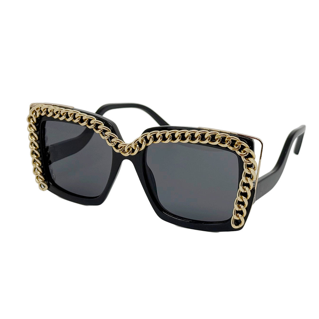 Women's fashionable oversized sunglasses with chain frame Stornfield