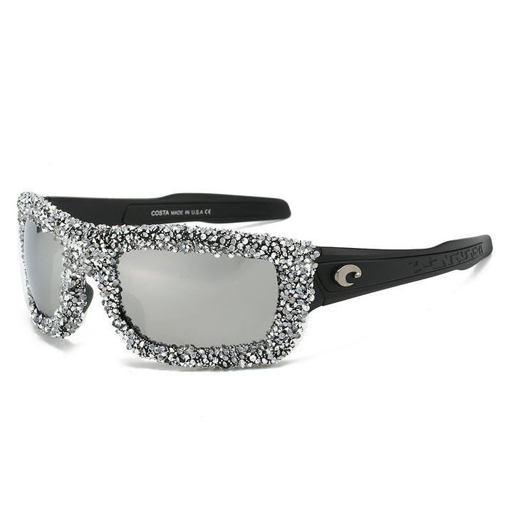 Women's sporty sunglasses with sparkling rhinestone frame Stornfield