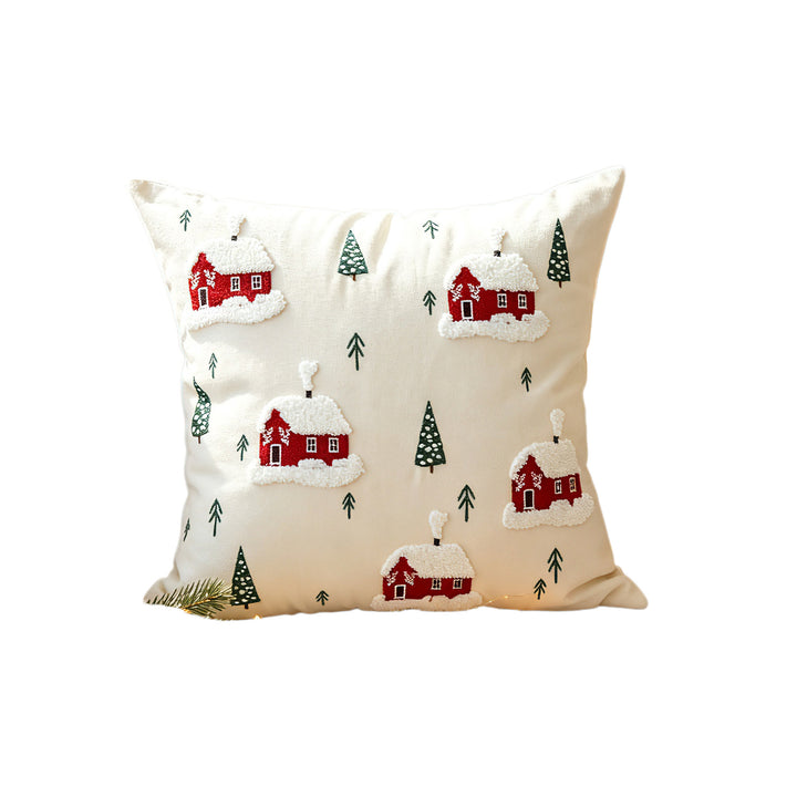 Tufted Chenille Embroidered Holiday Throw Pillow Covers