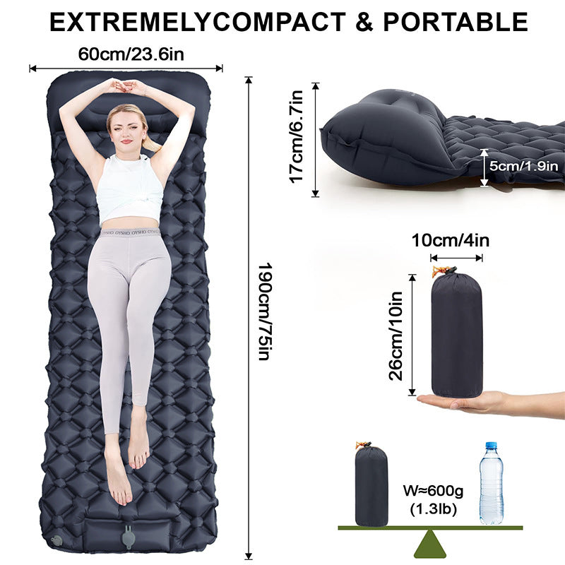 Air Mattress With Integrated Headrest And Comfortable Valve System Stornfield