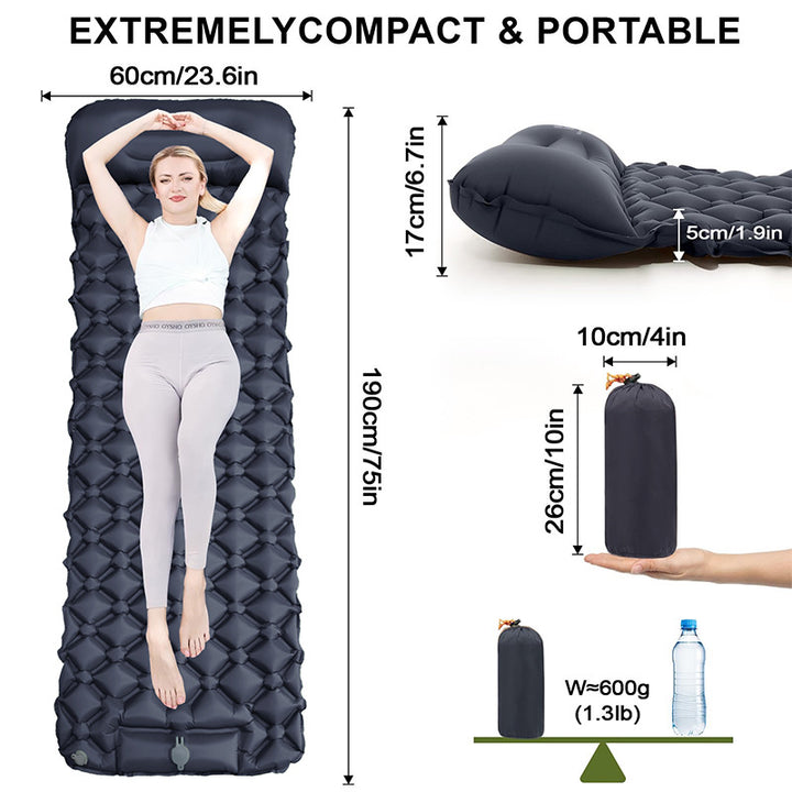Air Mattress With Integrated Headrest And Comfortable Valve System Stornfield