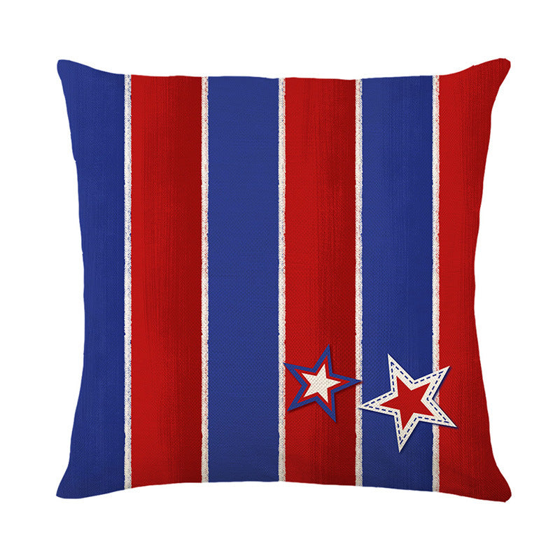 Decorative Cotton-Linen Throw Pillow Cover with Polka Dot Print and Freedom Typography
