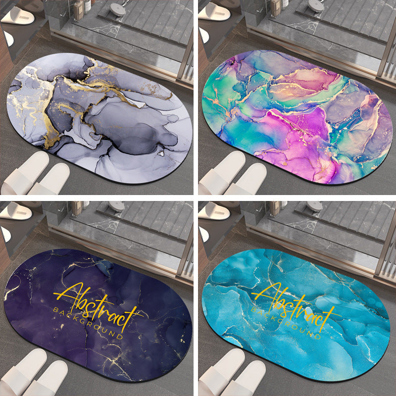 Luxurious Abstract Marble Bath Mat Stornfield
