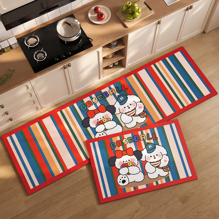 Cute Pet-Themed Kitchen Mat Set