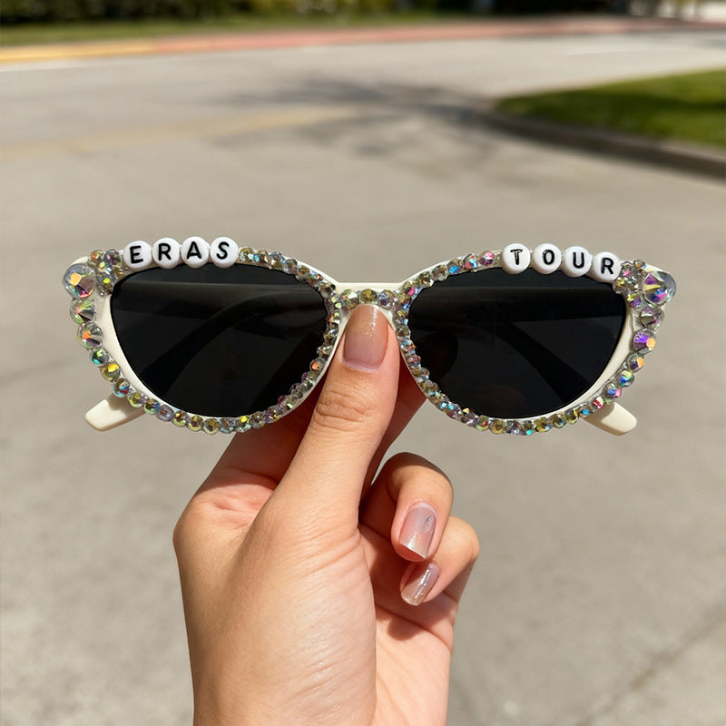 Rhinestone-Embellished Cat-Eye Sunglasses Stornfield