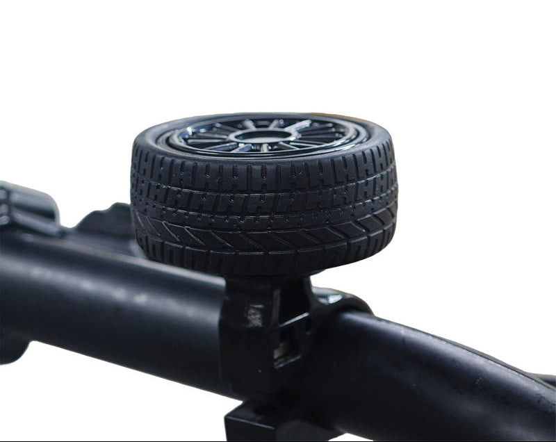 novelty wheel-shaped bicycle bell with adjustable handlebar clamp Stornfield