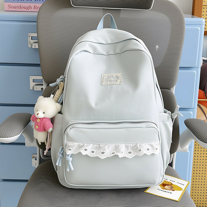 Decorative Lace-Trimmed School Backpack Stornfield