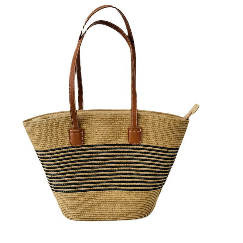 Trendy Basket Bag with Elegant Leather Accents Stornfield