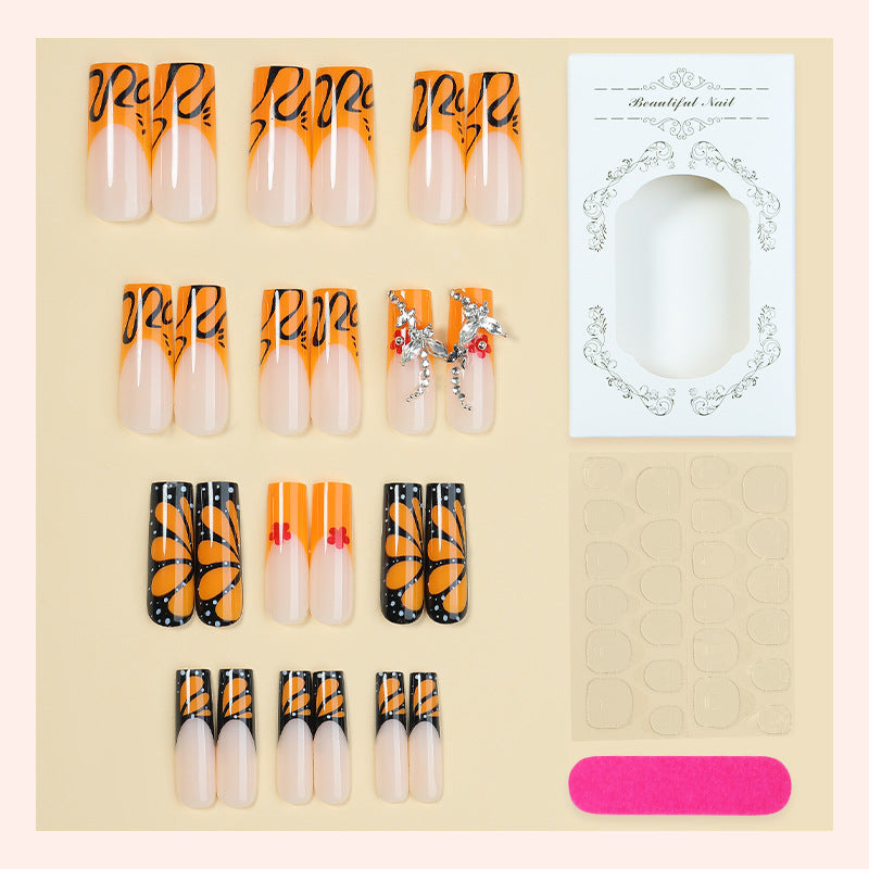 Creative nail set with shimmering floral and geometric designs Stornfield