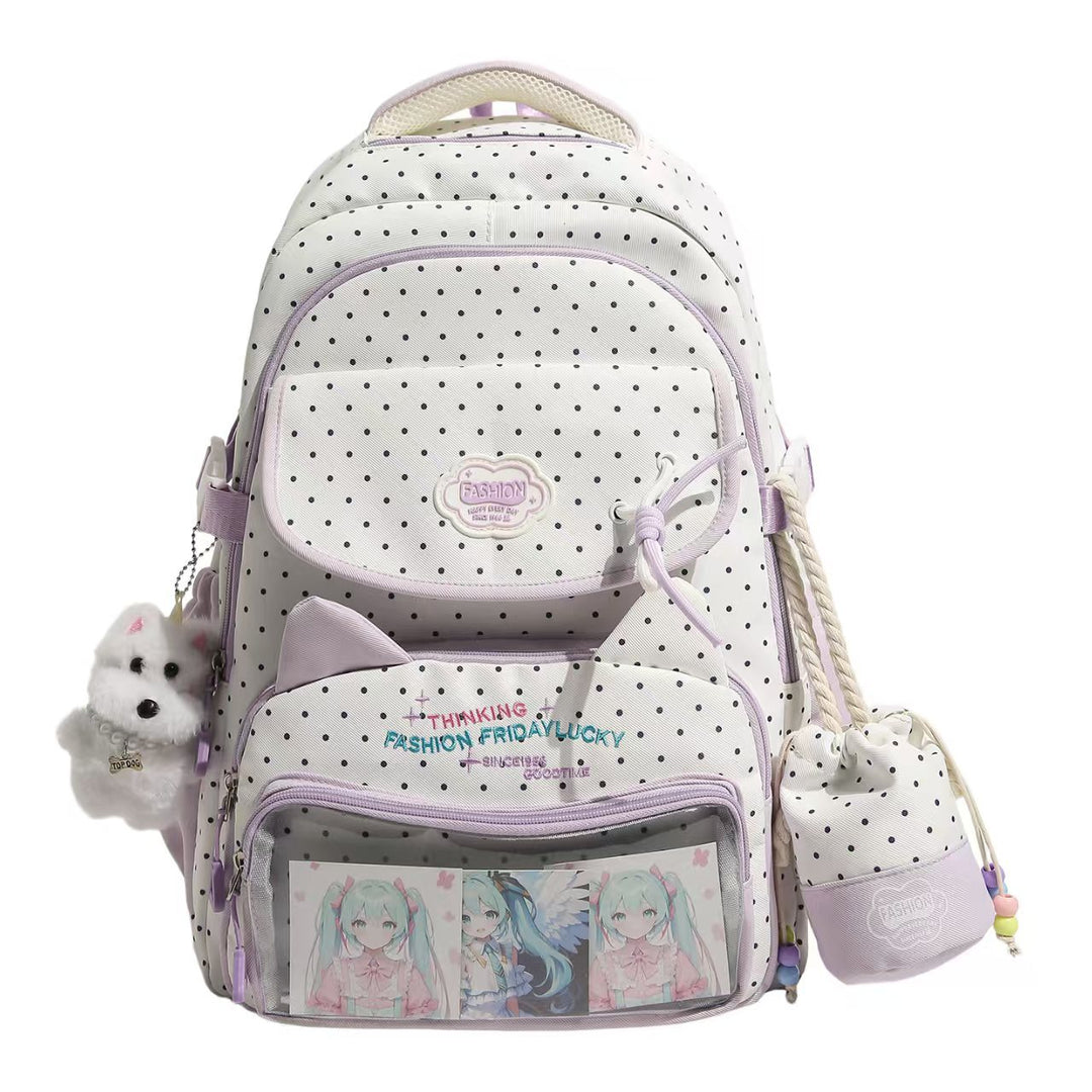 Playful Polka Dot Character Backpack Stornfield