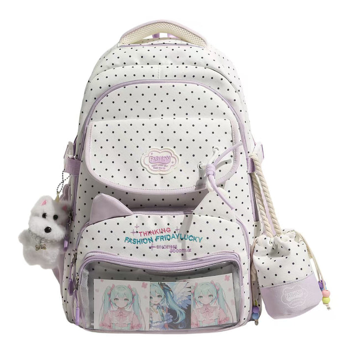 Playful Polka Dot Character Backpack Stornfield