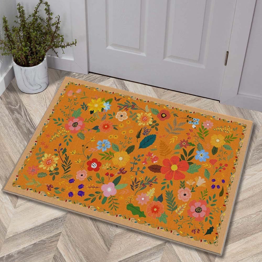 Luxurious Floral Design Bath Mat Stornfield