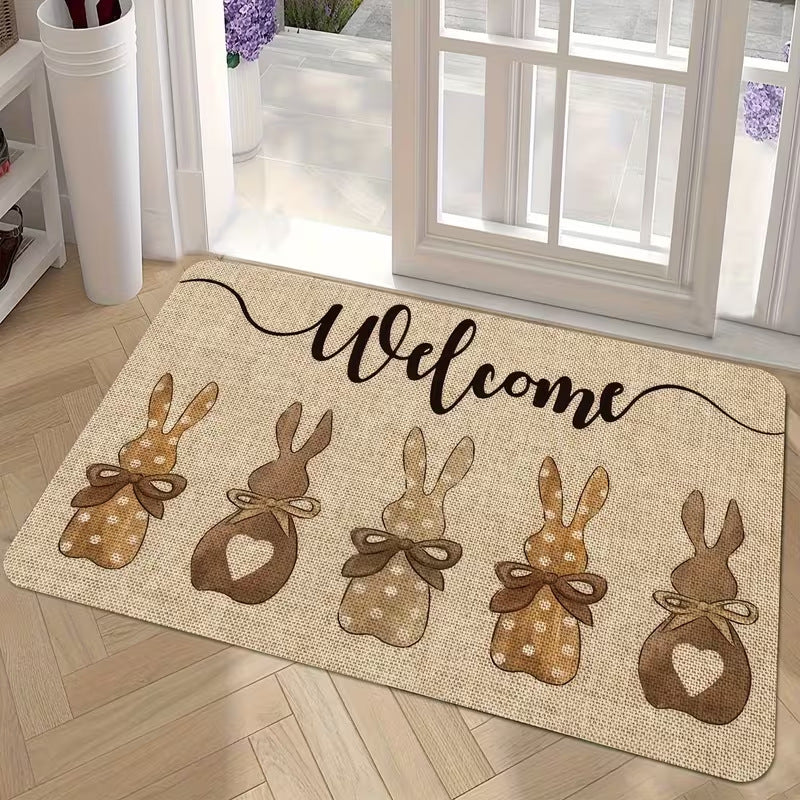 Illustrated Easter-Themed Area Rug for Home