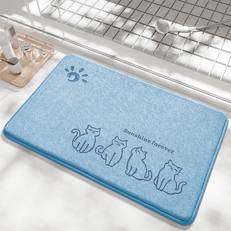 Playful Bunny Design Bath Mat Stornfield