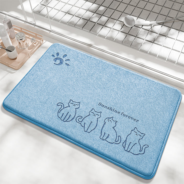 Playful Bunny Design Bath Mat Stornfield