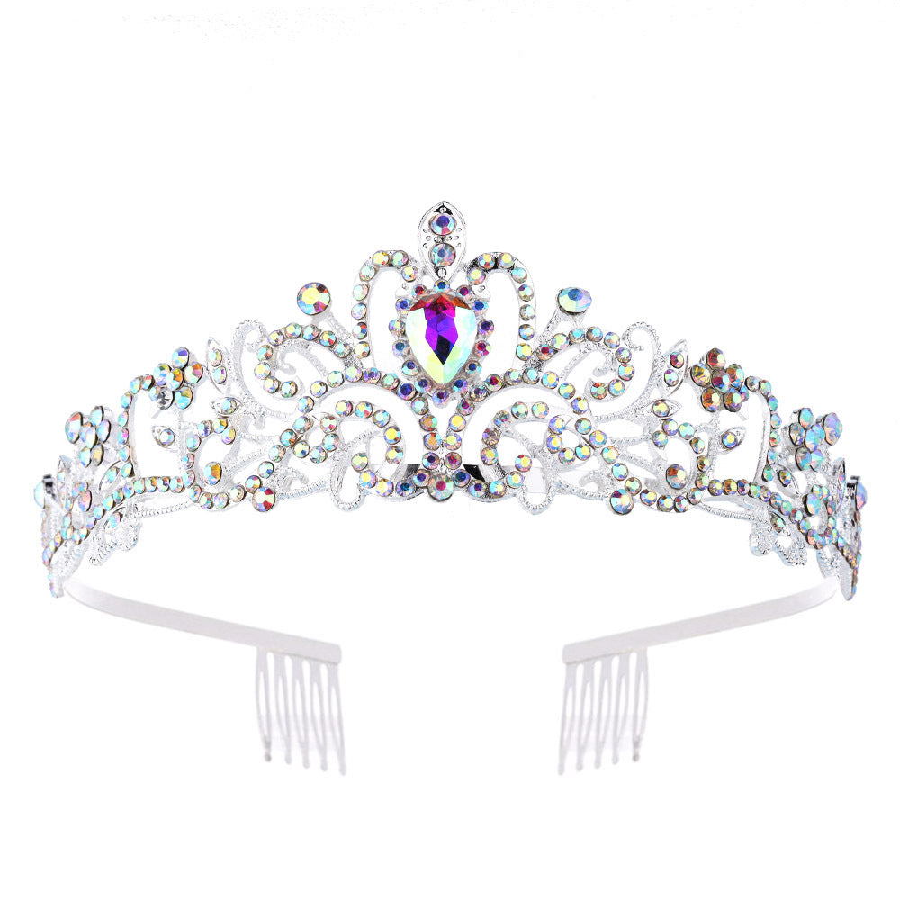 Ladies Sparkling Crystal Tiara with Filigree Design Stornfield