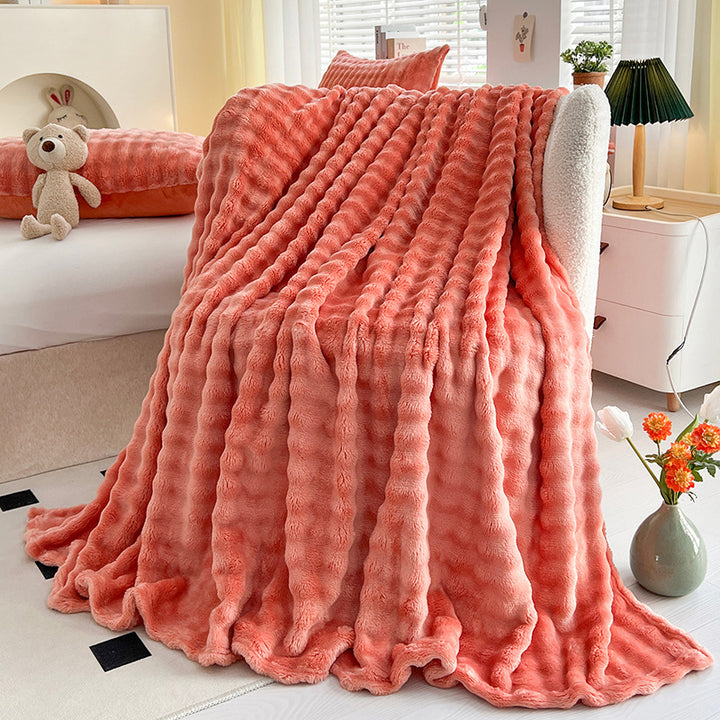 Women Plush Bedspread with Textured Design Stornfield