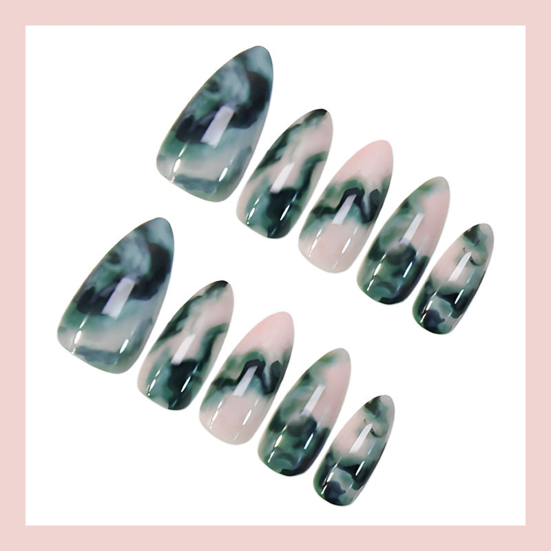 Artificial nail set with luxurious marble designs Stornfield