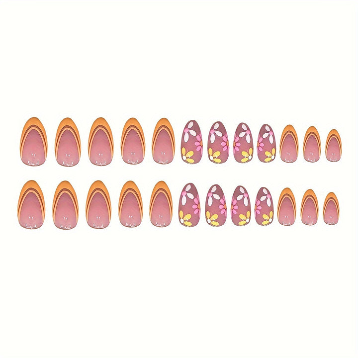 Decorative Floral Themed Press-On Nails Stornfield