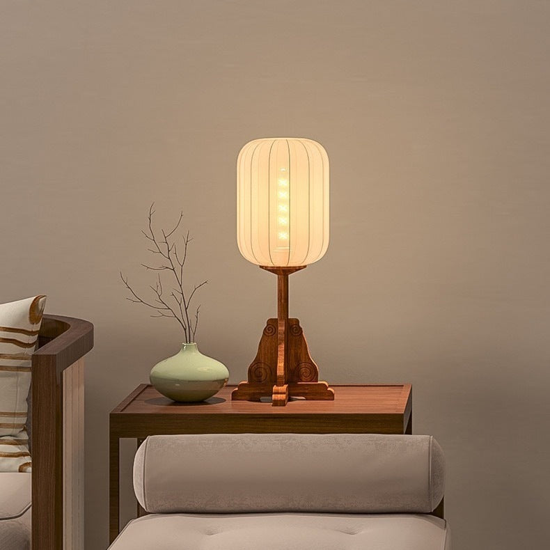 Decorative Table Lamp with Modern Wooden Base