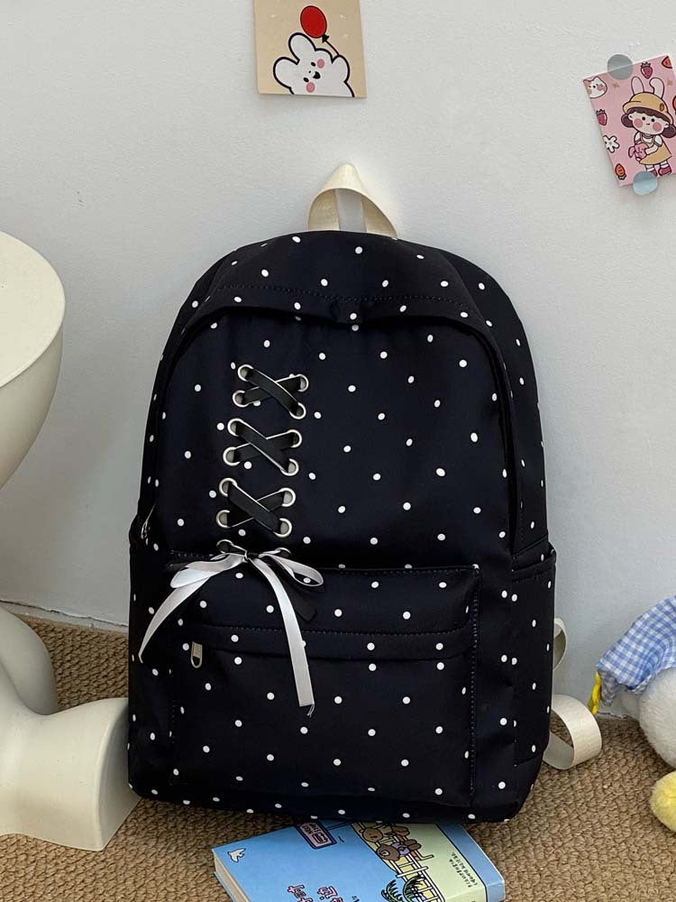 Playful Polka Dot Casual Backpack Stornfield