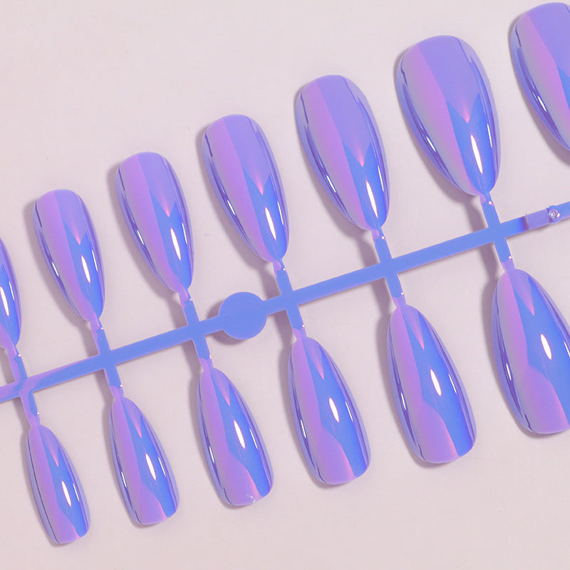 Glossy Press-On Nails Set with Iridescent Finish Stornfield