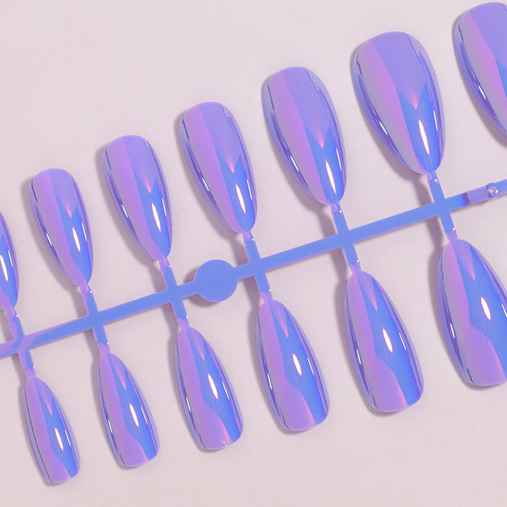 Glossy Press-On Nails Set with Iridescent Finish Stornfield