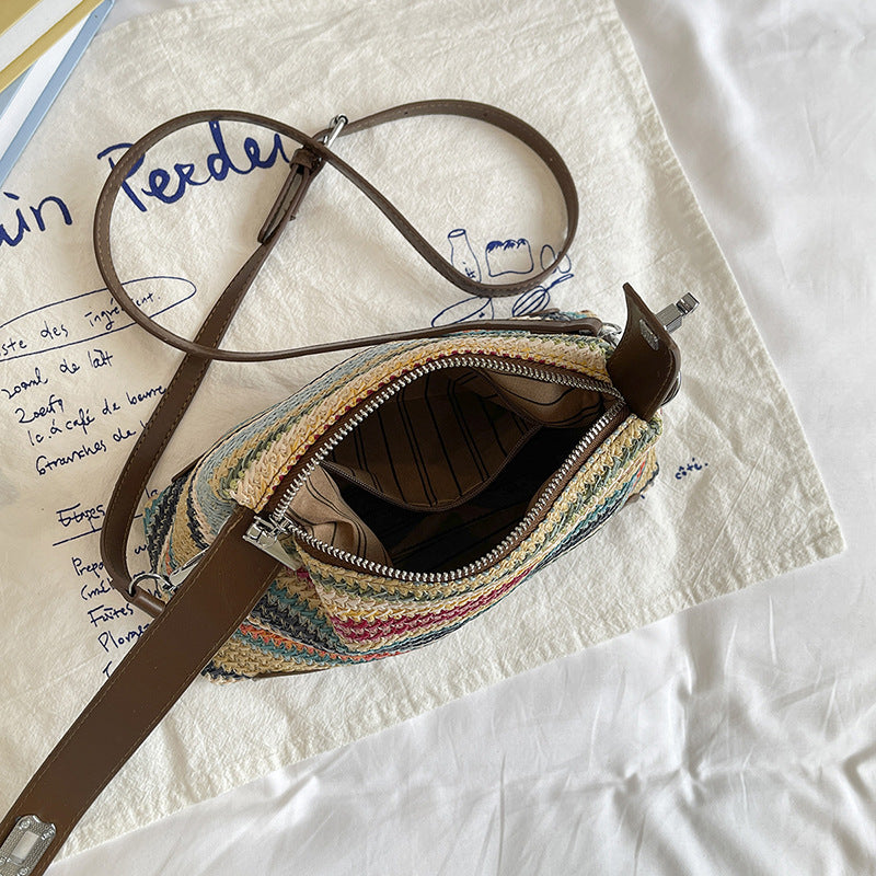 Stylish Striped Woven Handbag