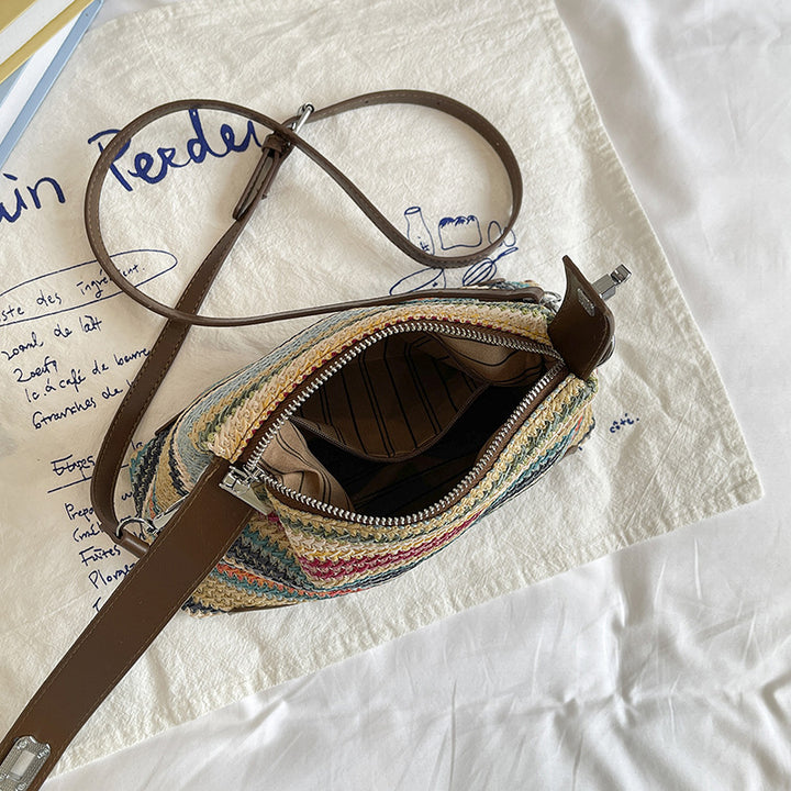 Stylish Striped Woven Handbag
