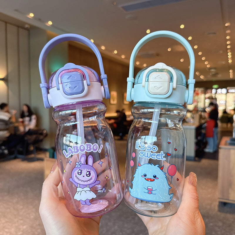 Women's Funny Plastic Drinking Bottle with Integrated Straw Function Stornfield