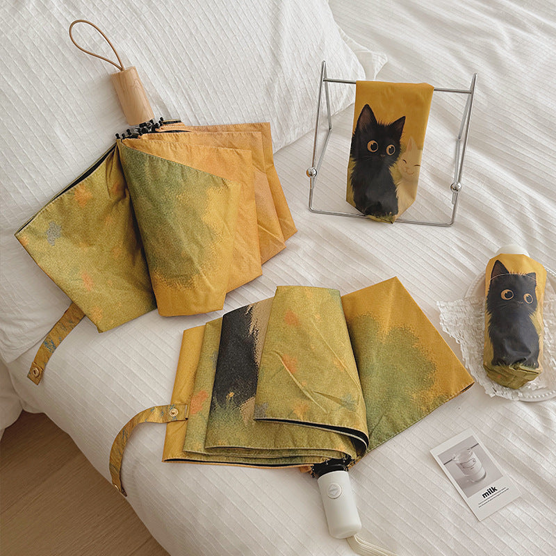 Women's Automatic Umbrella with Unique Cat Design Stornfield
