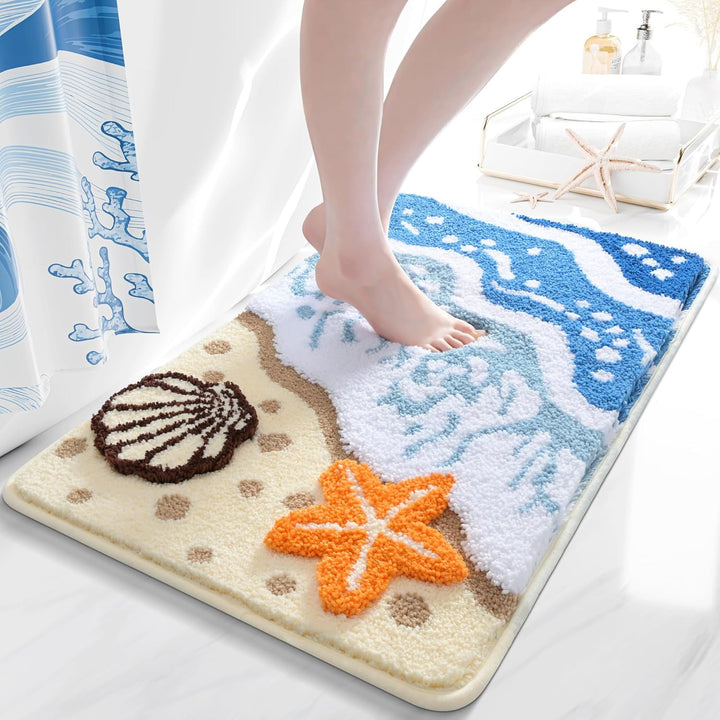 Coastal-Inspired Plush Bath Mat