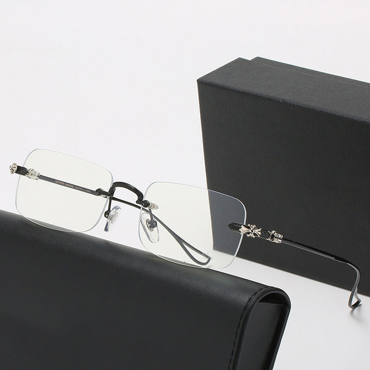 Ladies fashionable correction glasses with elegant square frame and decorated temples Stornfield