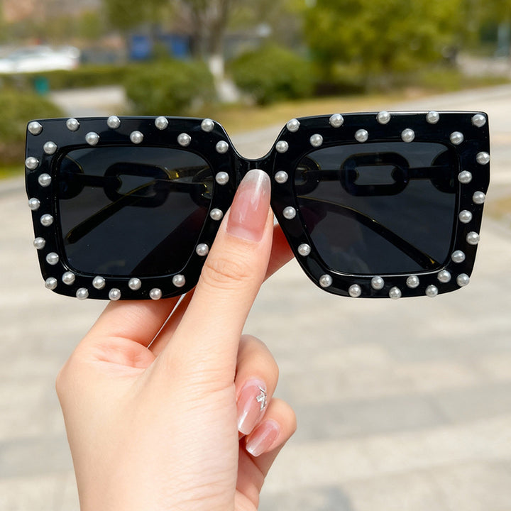 Decorative Pearl-Embellished Cat Eye Sunglasses Stornfield