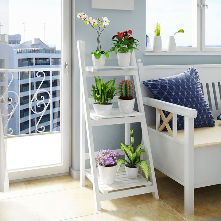 Multi-Tiered Wooden Ladder Shelf Stornfield